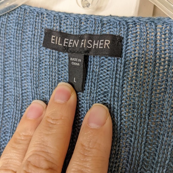 Eileen Fisher Blue Open Front Cardigan - Picture 4 of 9
